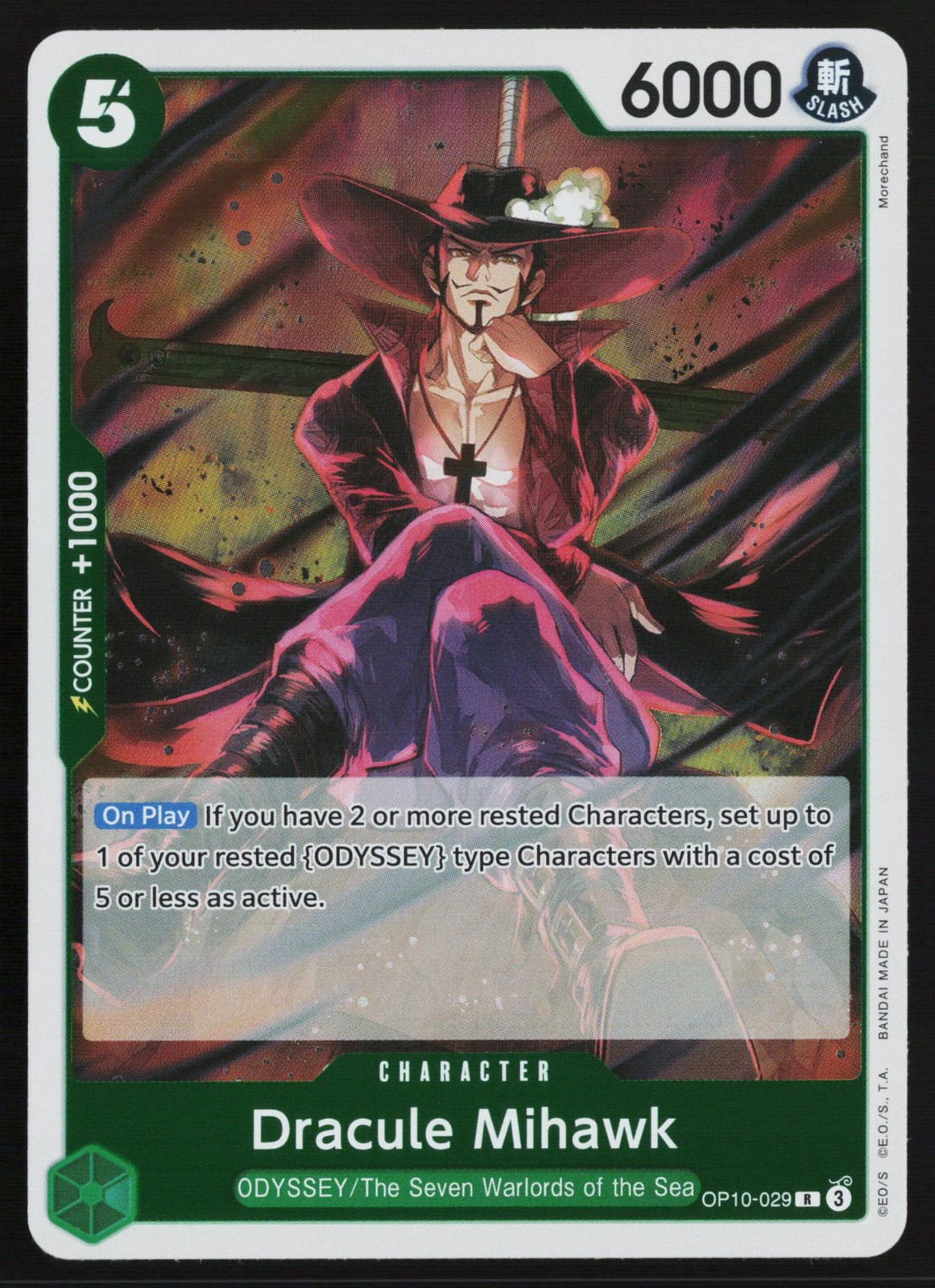 Dracule Mihawk OP10-029 Rare Royal Blood One Piece Foil Near Mint