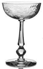 Vintage Tiffin-Franciscan "Charlton" tall champagne glasses 6"