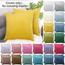 Luxury Velvet 18" x 18" Euro Velvet Square Throw Pillow Cover for Sofa Couch Bed