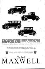 1922 Maxwell Motor Corporation Automobile Vintage Print Ad Car Ephemera