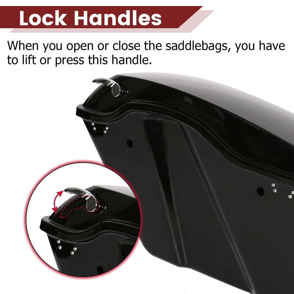 For Harley Sportster 04-14 Black Hard Saddlebags Saddle Bag&Conversion Brackets - Image 4 of 4