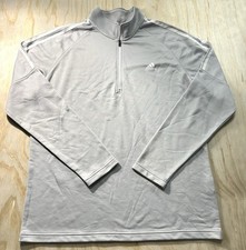 Adidas Men s XL Gray 3-Stripe Golf 1/4 Zip Pullover Lightweight Logo Sweatshirt