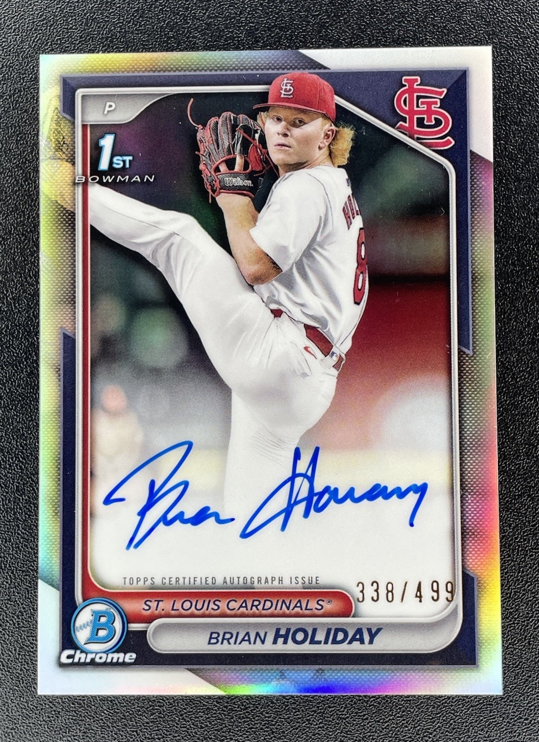 Brian Holiday 338/499 - 2024 Bowman Chrome Autograph 1st St Louis Cardinals