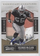 2010 Classics Rookie Significant Signatures Gold 63/299 Rolando McClain Auto 0a7