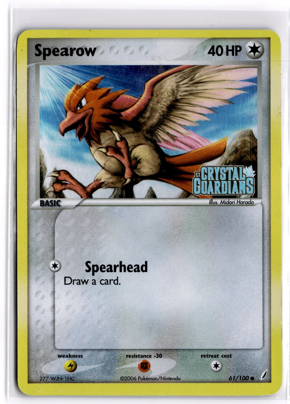 Pokemon TCG Spearow 61/100 Crystal Guardians Reverse Holo Common NM