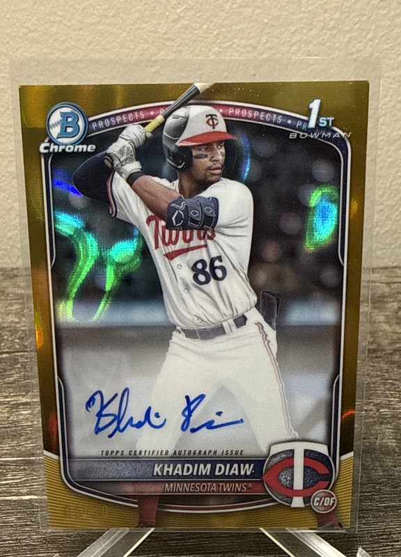2025 Bowman Chrome Khadim Diaw 1st Auto /50 #CPA-KDW Gold Lava Refractor