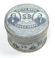 Smith Bros. Cough Drops Tin Bristol Ware Replica - Empty