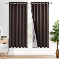XWZO 100 Blackout Curtains with Tiebacks- Heat and Full Light Blocking Window...