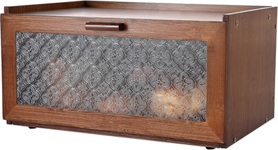 Vintage Bread Box for Kitchen Countertop - Retro Brown Bread Storage Box Breadbo