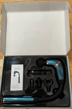 Rechargeable Percussion Massage Gun w/ 4 Heads, USB Charging, Blue/Black
