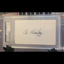 Ed Healey Signed 3x5 Card Chicago Bears PSA/DNA  Certified