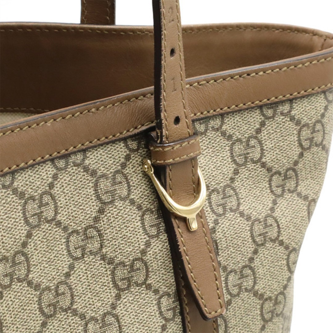 GUCCI GG Supreme Tote Bag Khaki Canvas Leather Used, 24-36.5cm thumbnail 6
