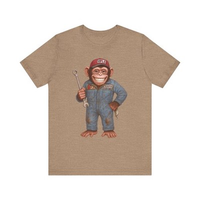Faux Life Mechanic Chimp Scooter Vtg Garage Grease Monkey Premium Soft T-Shirt