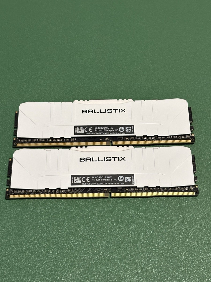 Crucial Ballistix 16GB (2x 8GB) DDR4 PC4-25600 3200 MHz Memory
