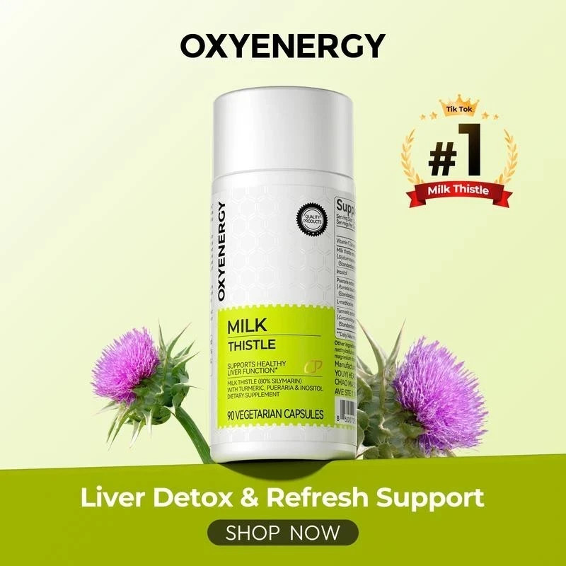 Oxyenergy Milk Thistle Liver Detox & Colon Cleanse | Natural Liver Health Suppor
