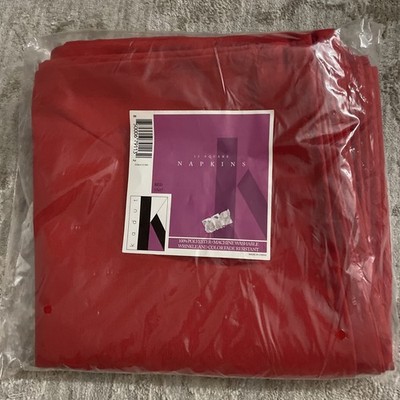 New 12 Kadut Napkins Red Dinner Cloth Linen 17  x 17  lot set bundle