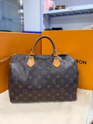 Louis Vuitton Speedy 30 Brown Monogram Canvas Satchel/Top Handle Bag Authentic