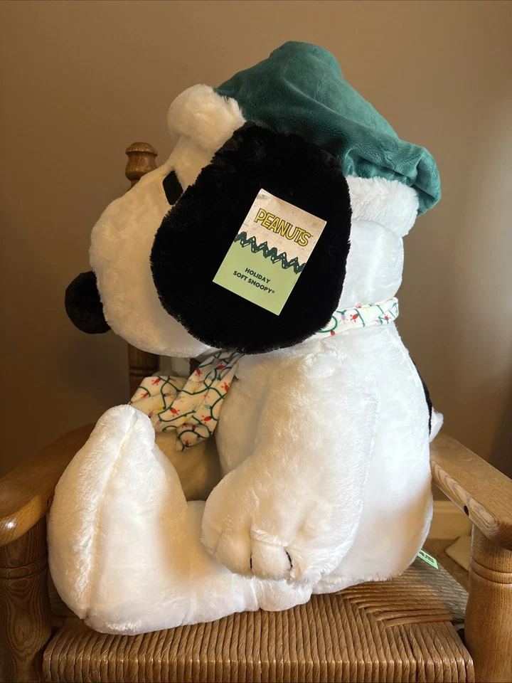DanDee Navidad Suave Jumbo 30" Cacahuetes Santa Sombrero Snoopy Peluche Perro - Nuevo con Etiquetas Foto 4 de 4