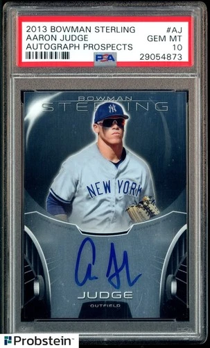2013 Bowman Sterling Prospects #AJ Aaron Judge RC Rookie ON CARD AUTO PSA 10
