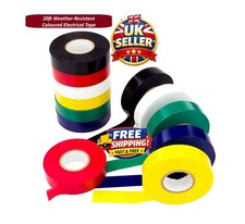 20ft Weather-Resistant Coloured Electrical Tape – PVC Vinyl, Indoor/Outdoor