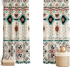 Aztec Curtains for Bedroom, Southwestern Ethnic Geometric Window Treatments for