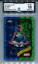 2025 Topps Chrome The Watcher Blue & Green Shimmer Refractor /199 #28 MA 10