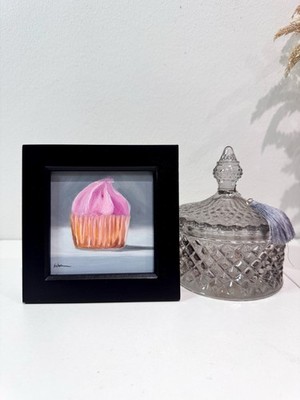 Sahnetorte Ölgemälde - Original Tief GERAHMT Verkauf Kunst Küche Deko Sale
