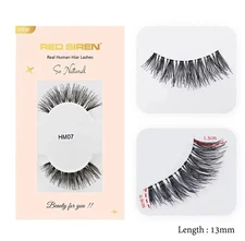 Set of Five pairs of natural-looking 100% human hair false black eyelashes #HM07