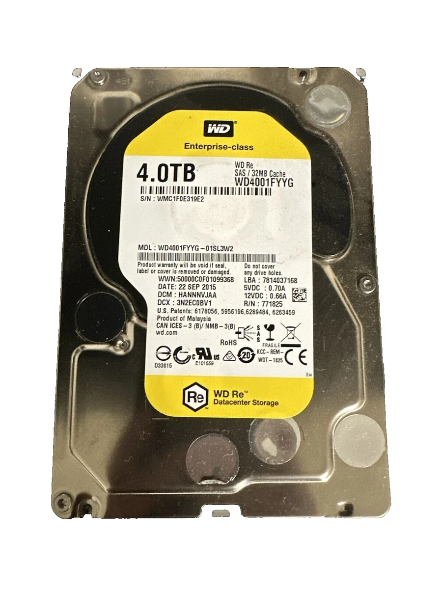 Western Digital 32 MB Cache 4 TB Storage Capacity Internal Hard