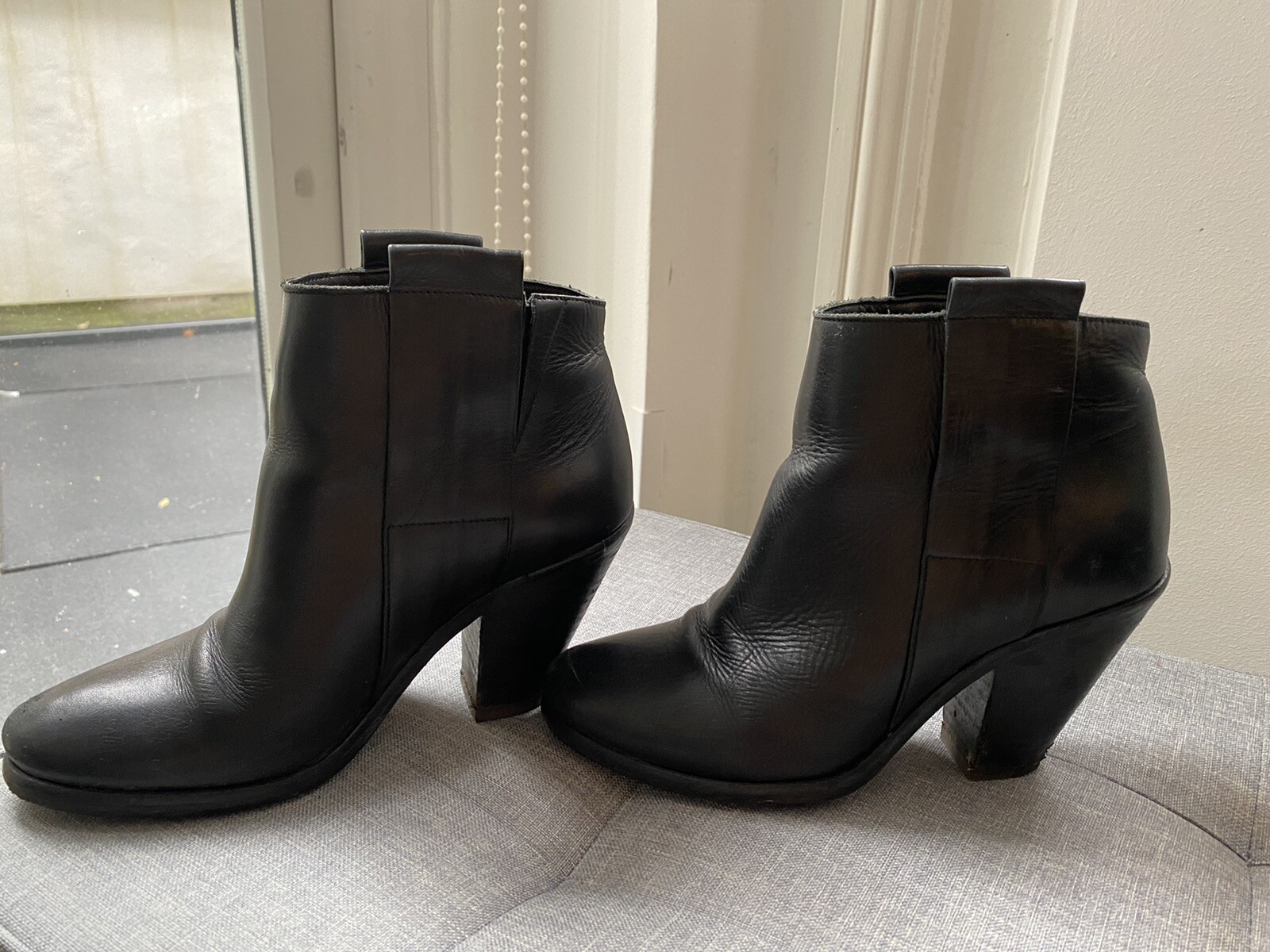 Leather Ankle Boots - Size 