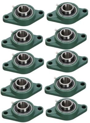 10-Pack 3/4'' Bore UCFL204-12 ,Premium 2-Bolt Flanged Mounted Bearings Set Screw