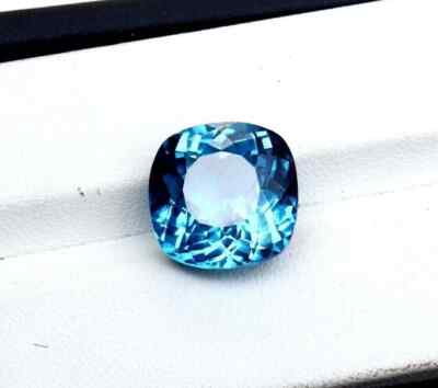 Aquamarine Natural Stunning Blue Cushion Cut 10+Ct Loose Gemstone Certified