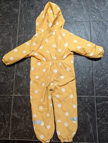 girls rain jumpsuit 5-6 years Yellow and White Spotty, fleece lined, very warm. - Picture 13 of 13