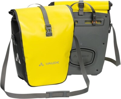VAUDE Aqua Back Fahrrad Gepäckträgertasche in gelb, 2x24 Hinterrad Gepäckträgertasche wasserdicht