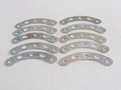 10 x Meccano gebogener Stufenstreifen Teil 90a Zink gestempelt MMIE hell nicht gebogen