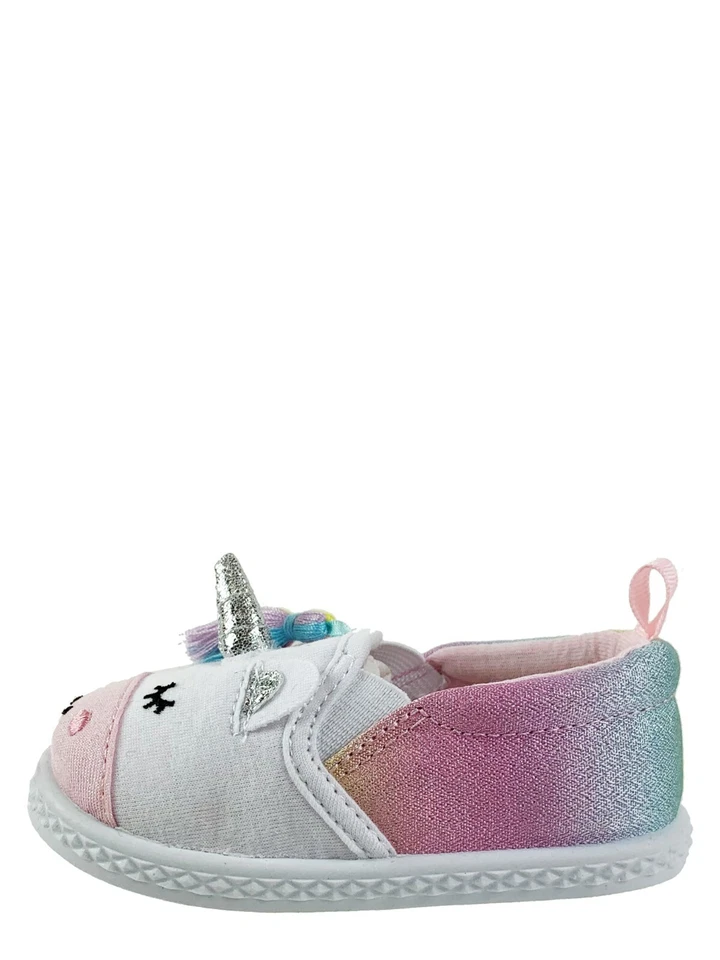 Wonder Nation Girls Infants Pre Walk Shoes Size 5 Casual Canvas Unicorn Tassel - Image 3 of 4