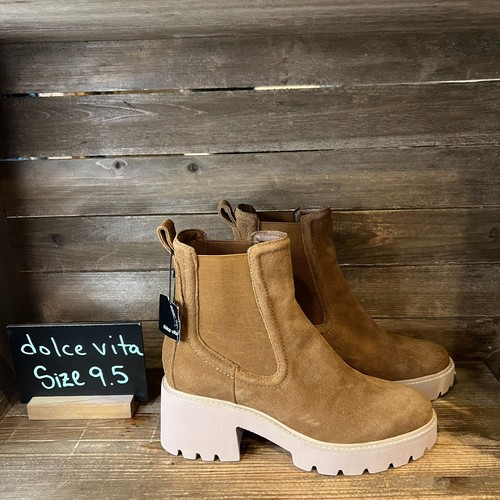 Bottes Chelsea imperméables à plateforme en daim marron Dolce Vita Hawk pour femme neuves 9,5 M - Photo 1 sur 7
