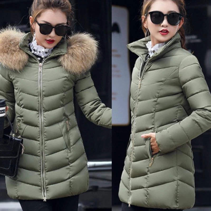 Slim fit online parka womens