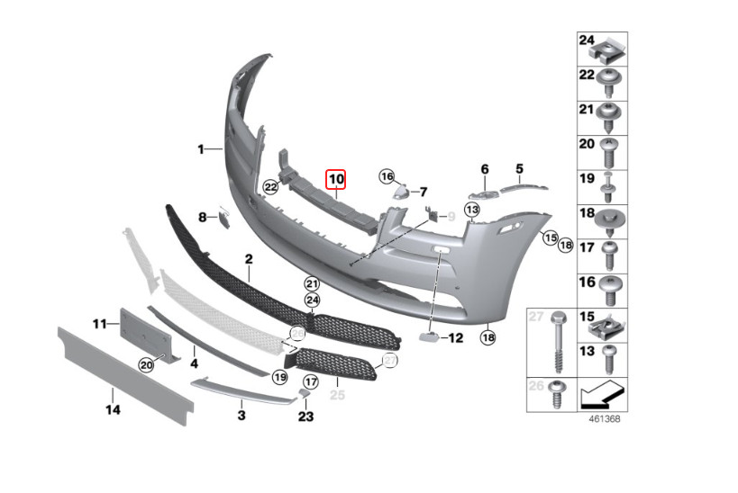 Rolls Royce Wraith Front Center Bumper Bracket