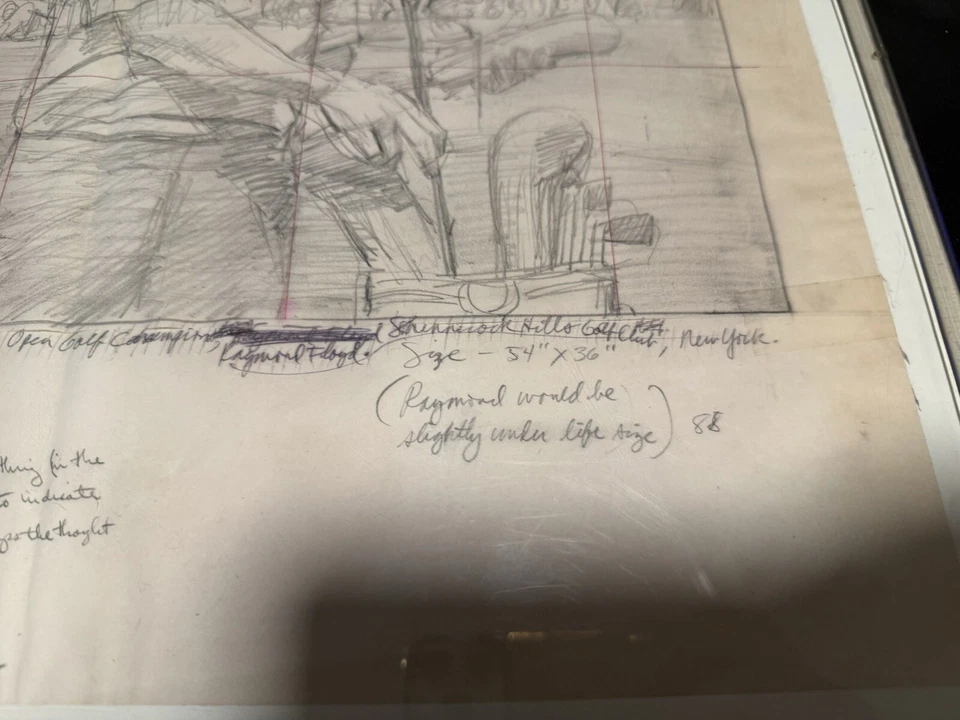 Ray Floyd 1986 US Open At Shinnecock - por John Boyd Martin boceto/notas originales Foto 3 de 4