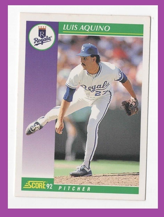 1992 Score Baseball Card #369 Luis Aquino Pitcher Royals Kansas City
