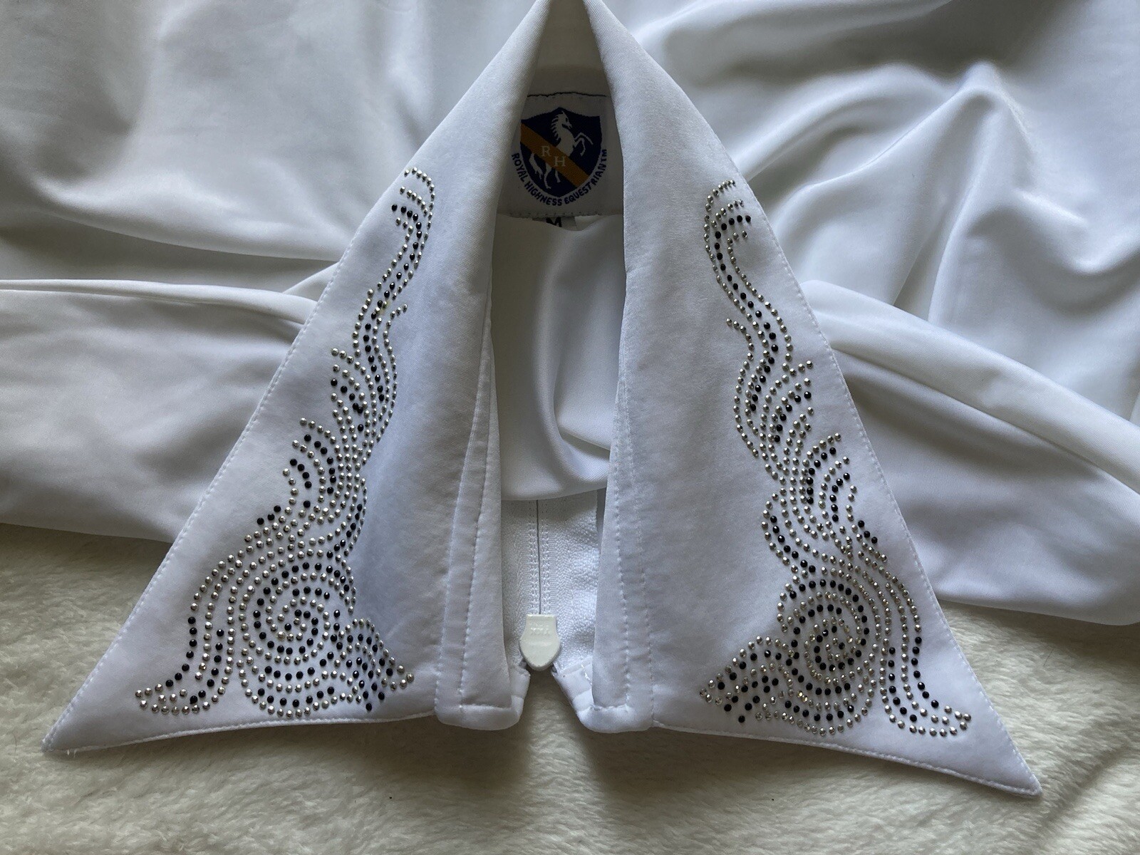 Royal Highness Equestrian Zip Up Show Shirt With Rhinestones Sz MED - Set Of 2