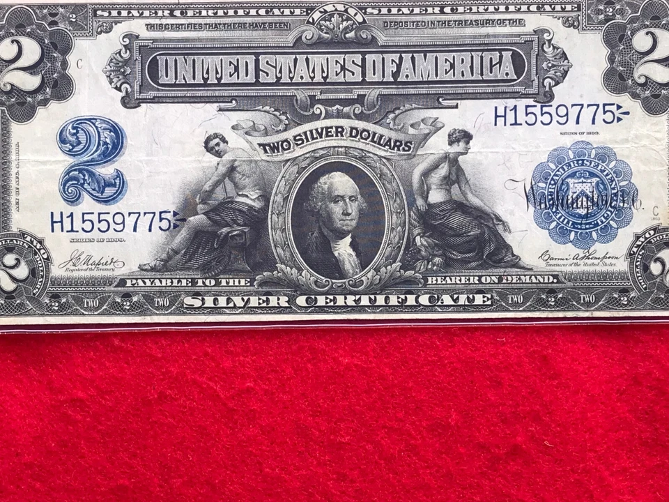 FR-254  RARE KEY 1899 Series $2 Silver Certificate "Mini-Porthole" *PCGS 25 PPQ* - Image 3 of 3