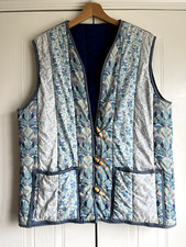 Vintage Liberty Print Patchwork Quilted Padded Gilet Body Warmer Reversible? L