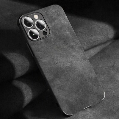 Alcantara Leder iPhone Handy Schutzhülle 11 12 13 14 15 16 Mini + Pro Max Plus