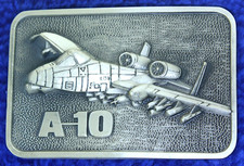 USAF A-10 Warthog V-2 Silver Plated Belt Buckle PT-19