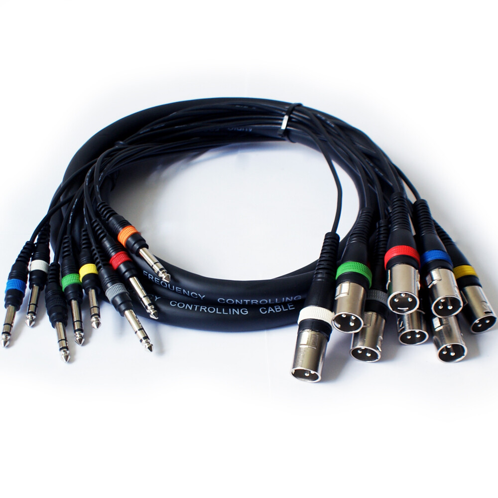 2m 25 Pin D Sub To 8x 3 Pin XLR Male Loom Cable Serial Audio Signal Snake Lead