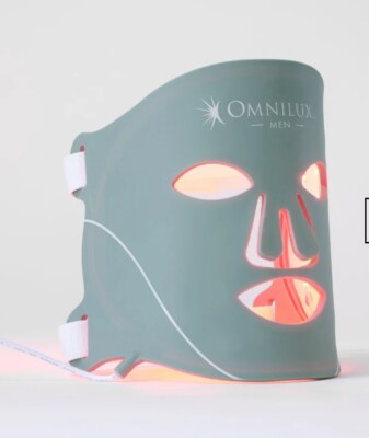 Omnilux Men's Painless Reduce Lines Wrinkles Red Light Mask Therapy Device