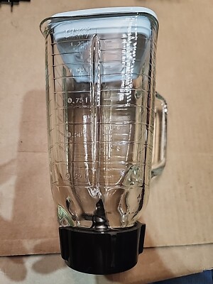 Vintage Oster Cup Blender Square Glass Jar Pitcher w/ White Lid Blade  Seal