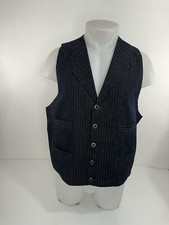 FRONTIER CLASSICS - Waistcoat Striped Mens L Western Vest - MINT
